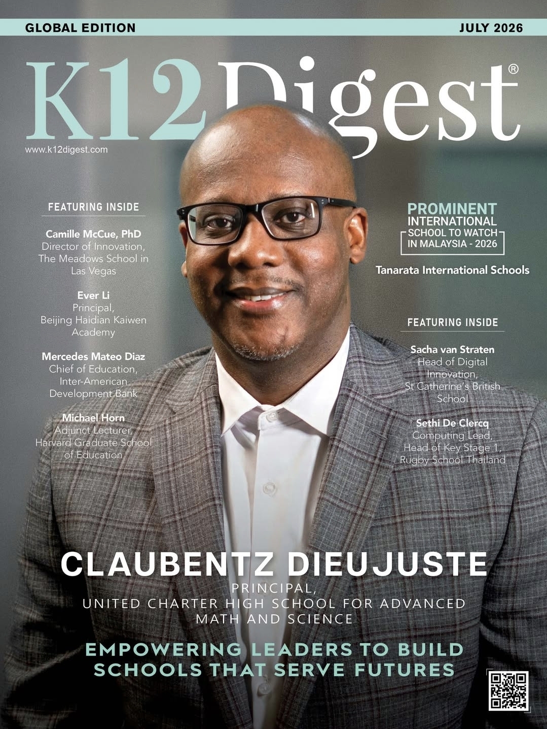 Claubentz Dieujuste on the cover of K12 Digest July Global Issue